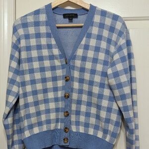 Gingham Boyfriend Cardigan Ann Taylor